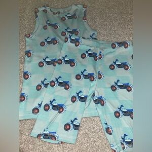Kids' Blue Motorcycle Pajama Set